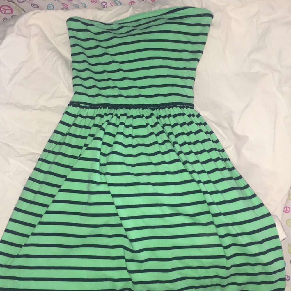 Green black stripe dress